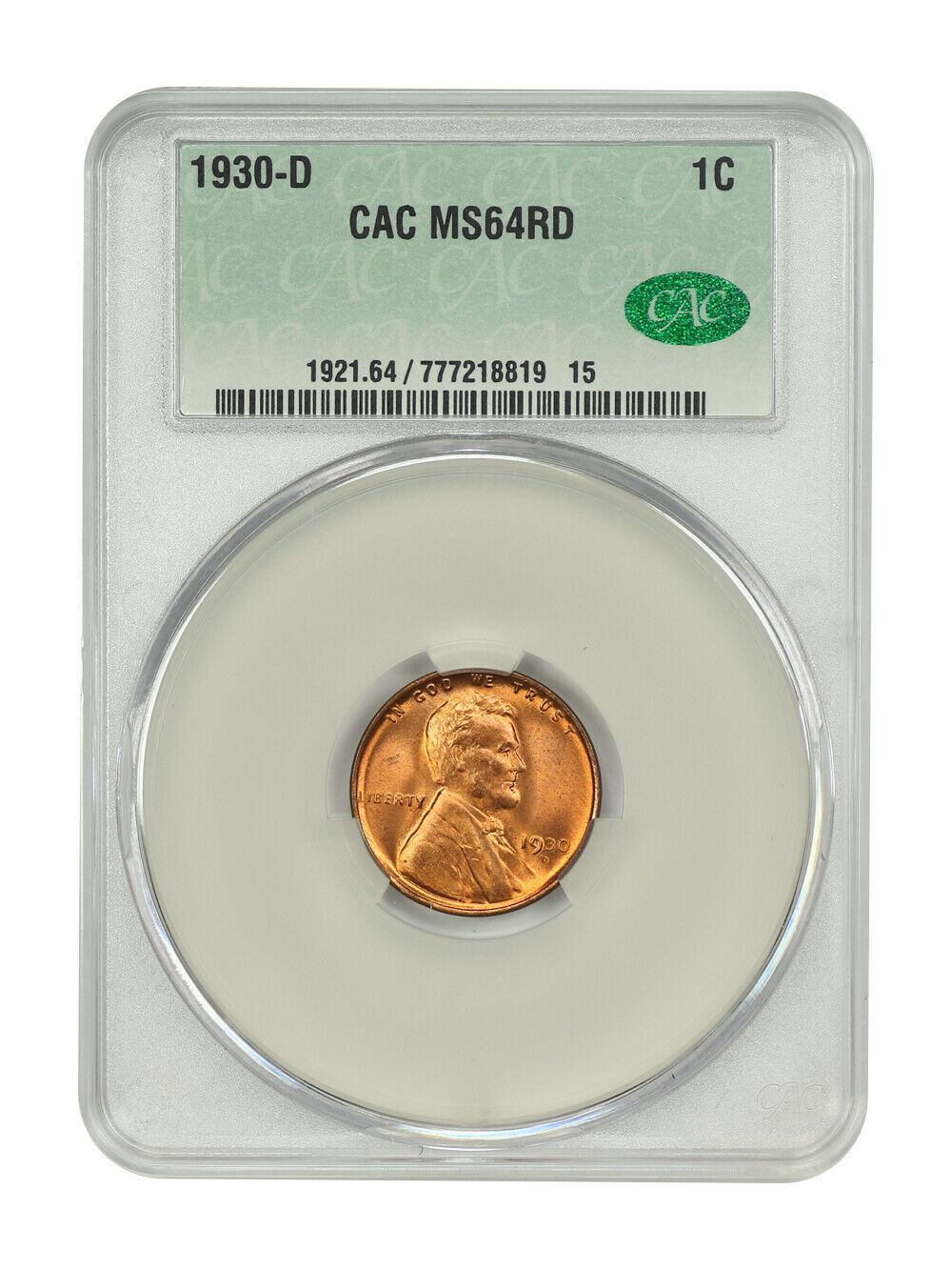 1930-D 1C CACG MS64RD - Lincoln Cent (Wheat Reverse)