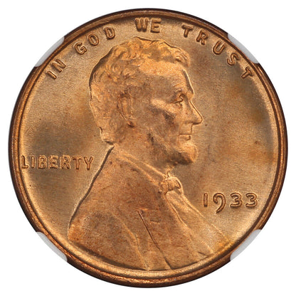 1933 1C NGC MS66RD - Lincoln Cent (Wheat Reverse)