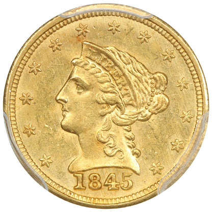 1845 $2.50 PCGS MS63+ ex: D.L. Hansen - Liberty Head $2.5