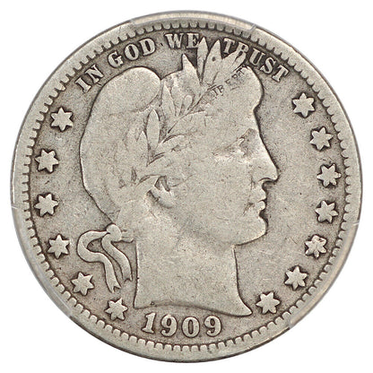 1909-O 25C PCGS F15 - Barber Quarter - Scarce, Underrated Date