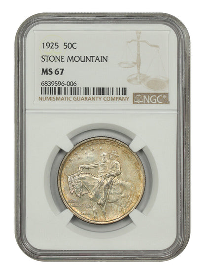 1925 50C Stone Mountain NGC MS67 - Classic Silver Commemorative