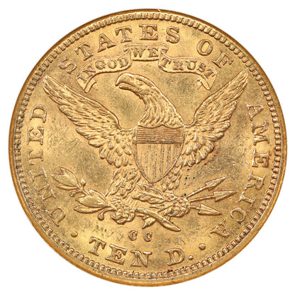 1891-CC $10 NGC MS61 - Liberty Head $10 - Popular Carson City Gold Eagle