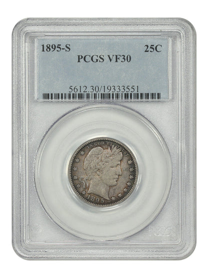 1895-S 25C PCGS VF30 - Barber Quarter