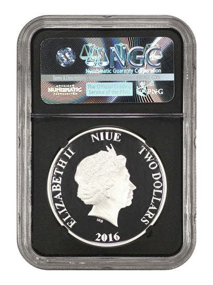 Niue: 2016 $2 Star Wars Yoda NGC PR70DCAM (One of First 2500 Struck, w/Box)