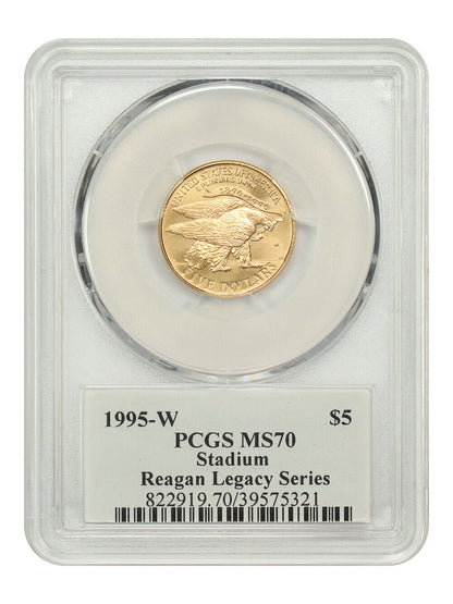 1995-W $5 Stadium PCGS MS70 (Reagan Signature) - $5 Modern Gold Commemoratives