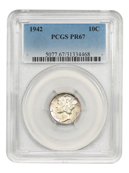 1942 10C PCGS PR67 - Mercury Dime