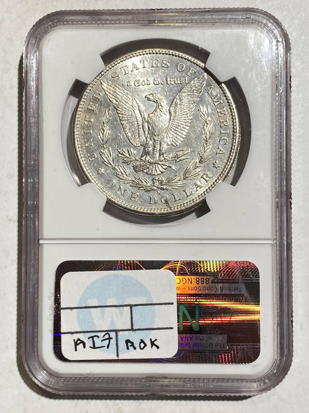 1897-s p Morgan Dollar NGC AU-50 1897 PARTIAL COLLAR