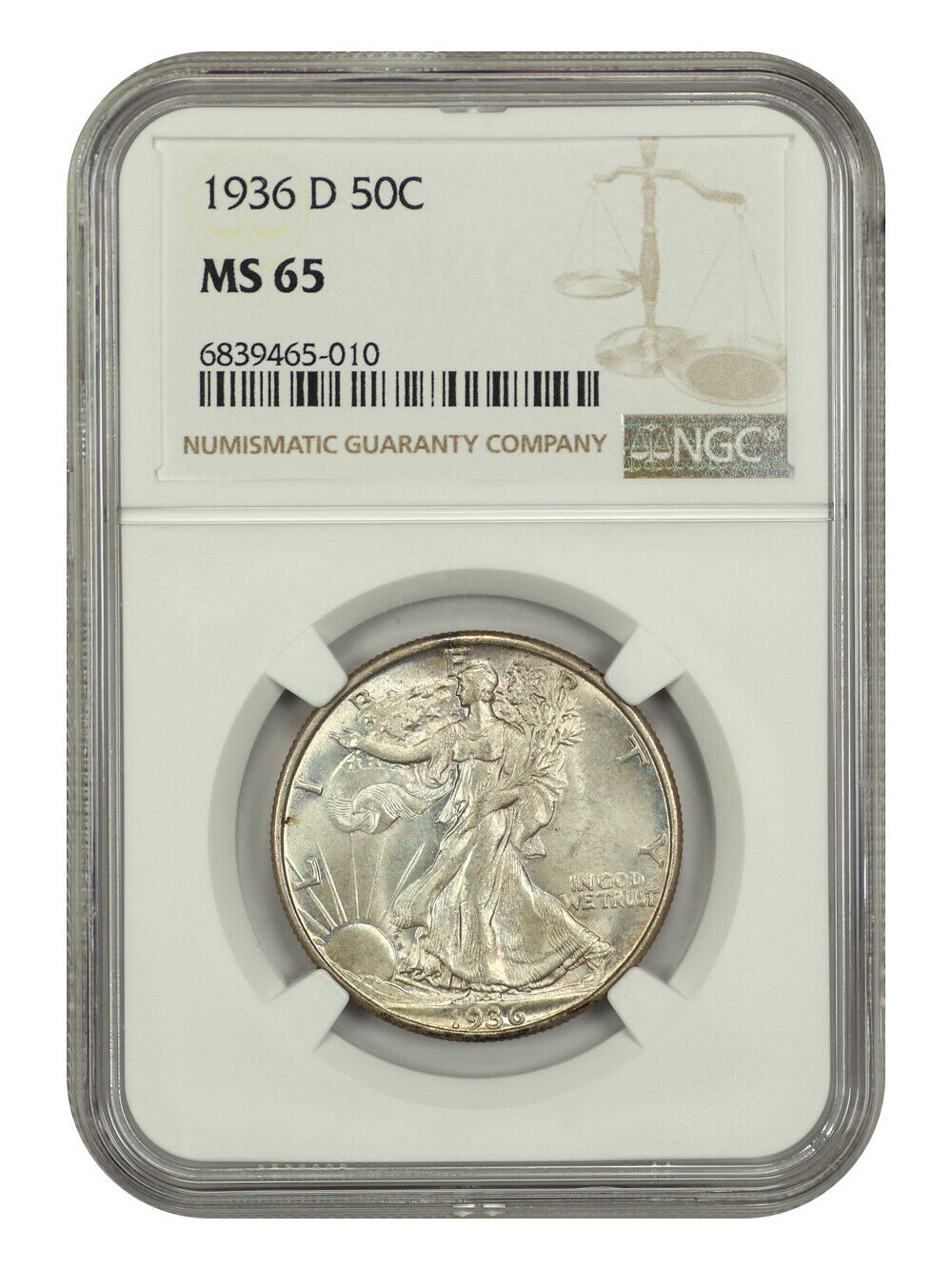 1936-D 50C NGC MS65 - Walking Liberty Half Dollar