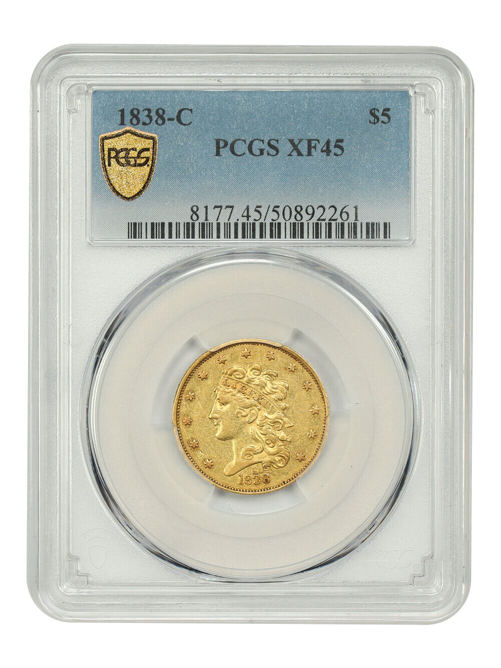 1838-C $5 PCGS XF45 - Classic Head $5