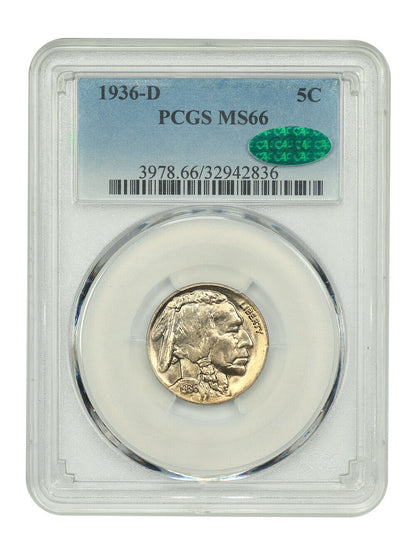 1936-D 5C PCGS/CAC MS66 - Buffalo Nickel