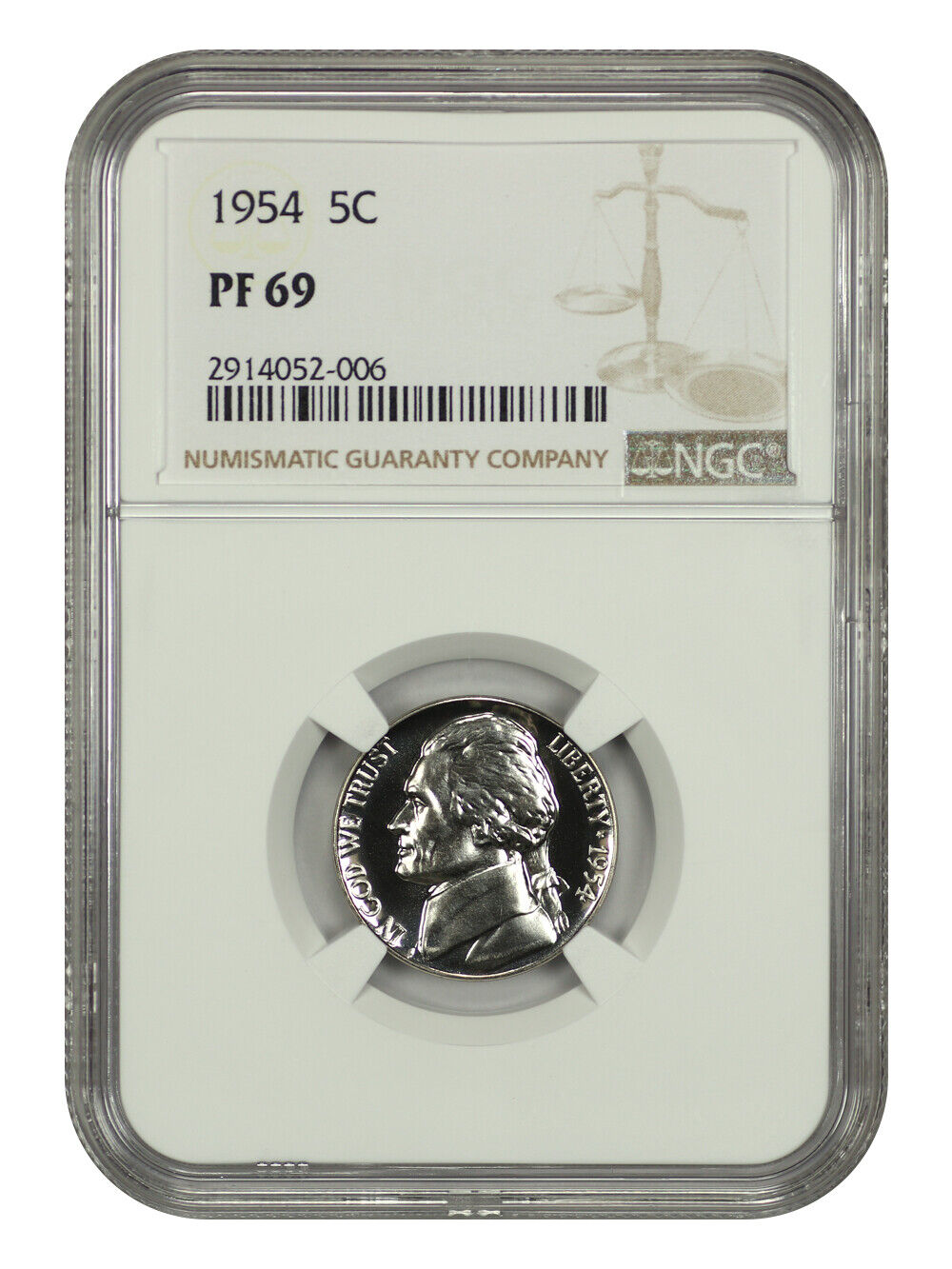 1954 5C NGC PR69 - Jefferson Nickel