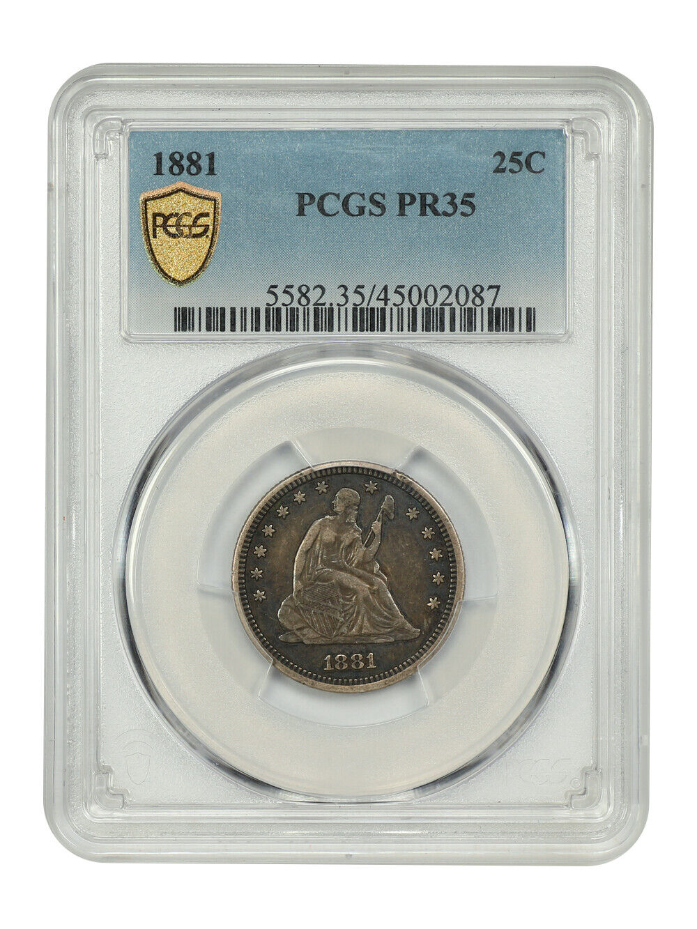 1881 25C PCGS PR35 - Liberty Seated Quarter