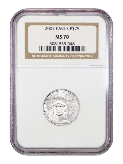 2007 $25 Statue of Liberty NGC MS70