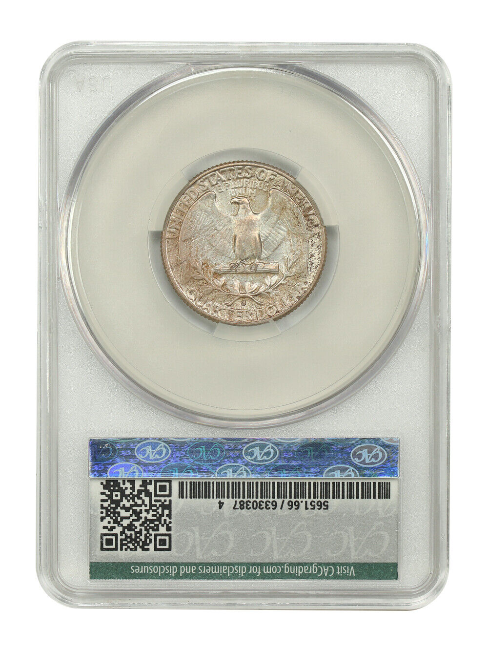 1935-S 25C CACG MS66 ex: D.L. Hansen - Washington Quarter - Superb Original!