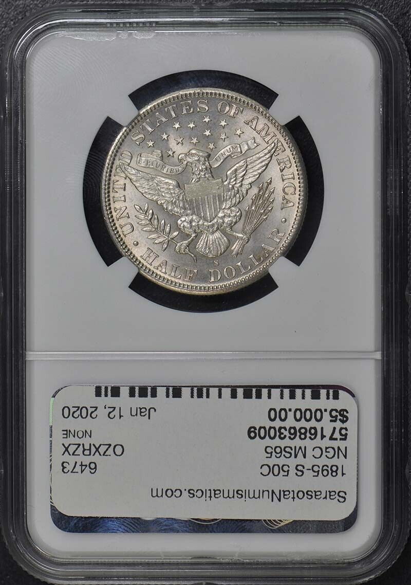 1895-S Barber Half Dollar 50C NGC MS65