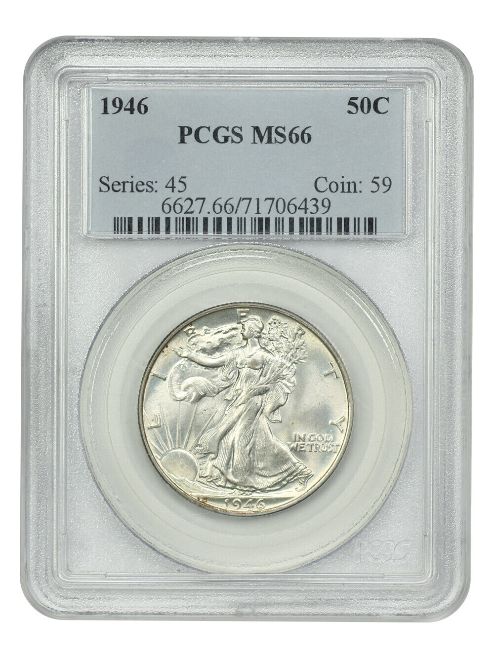 1946 50C PCGS MS66 - Walking Liberty Half Dollar