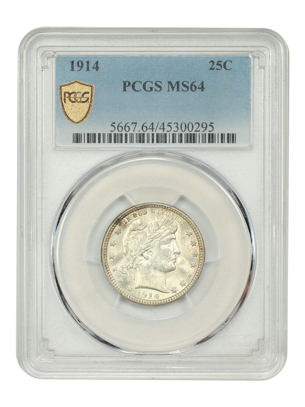 1914 25C PCGS MS64 - Barber Quarter