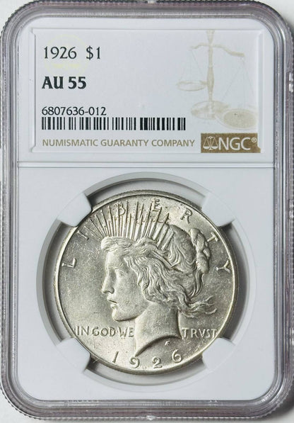 1926 P Peace Dollar NGC AU-55