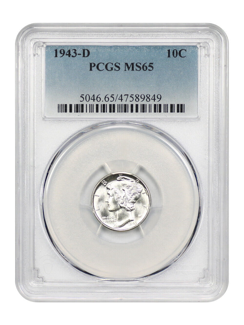 1943-D 10C PCGS MS65