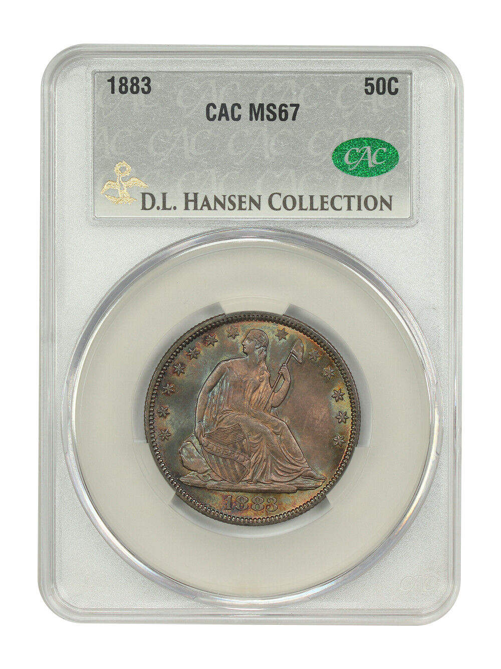 1883 50C CACG MS67 ex: D.L. Hansen - Liberty Seated Half Dollar