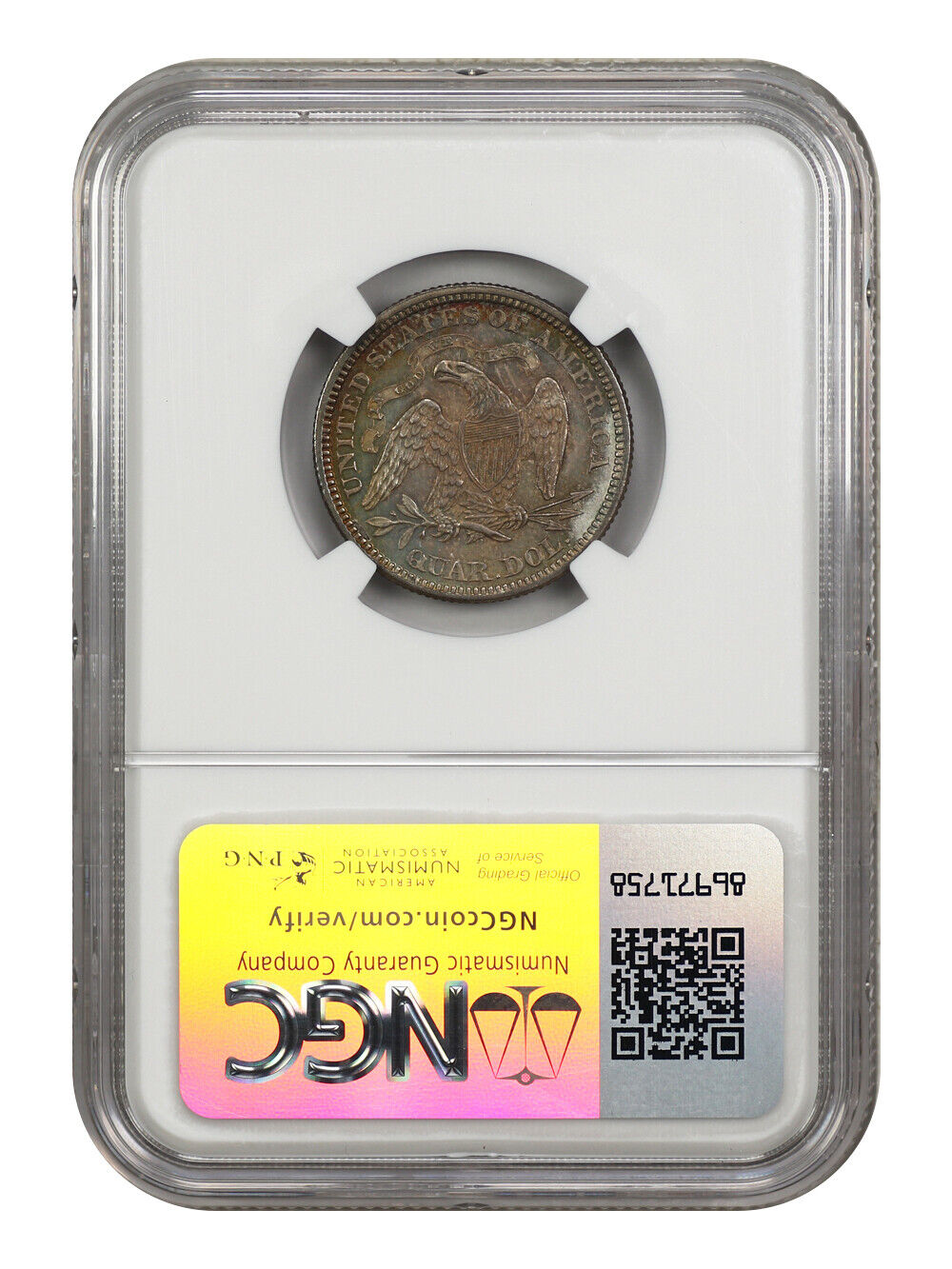 1868 25C NGC MS63