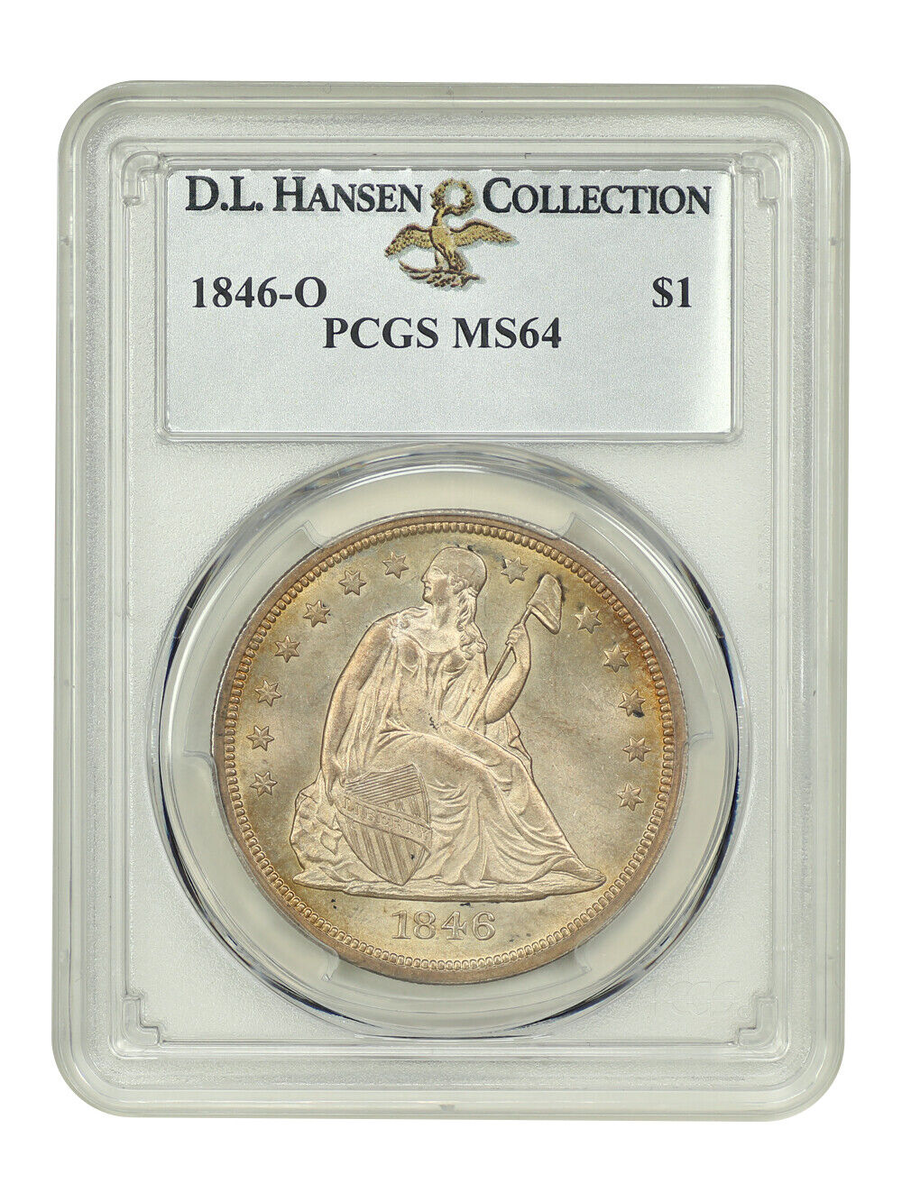 1846-O $1 PCGS MS64 ex: D.L. Hansen