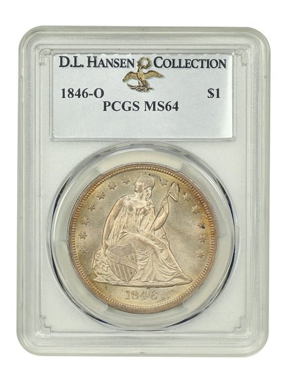 1846-O $1 PCGS MS64 ex: D.L. Hansen