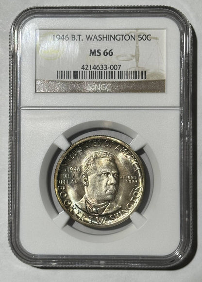 1946 P NGC MS-66 BOOKER T. WASHINGTON - COLOR & LUSTER