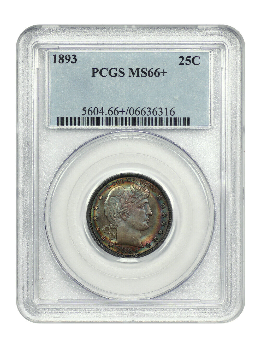 1893 25C PCGS MS66+