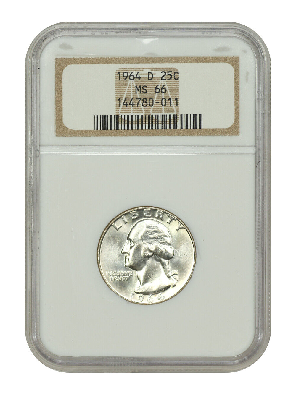 1964-D 25C NGC MS66 - Washington Quarter