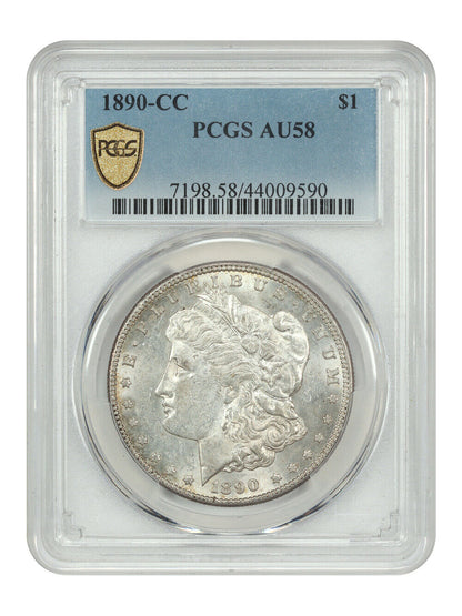 1890-CC $1 PCGS AU58 - Morgan Dollar - Popular, Scarce Carson City Morgan