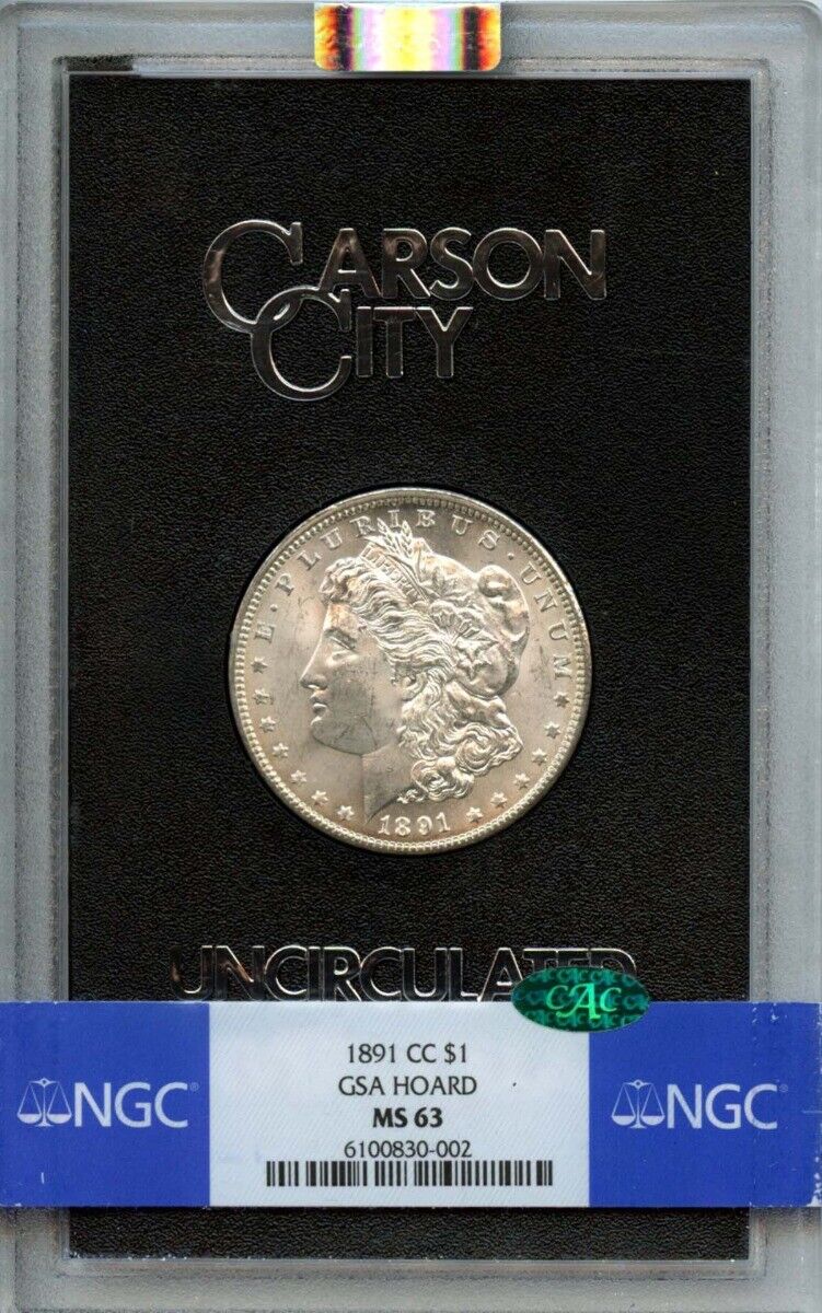 1891-CC Morgan Dollar GSA HOARD S$1 NGC MS63 (CAC)