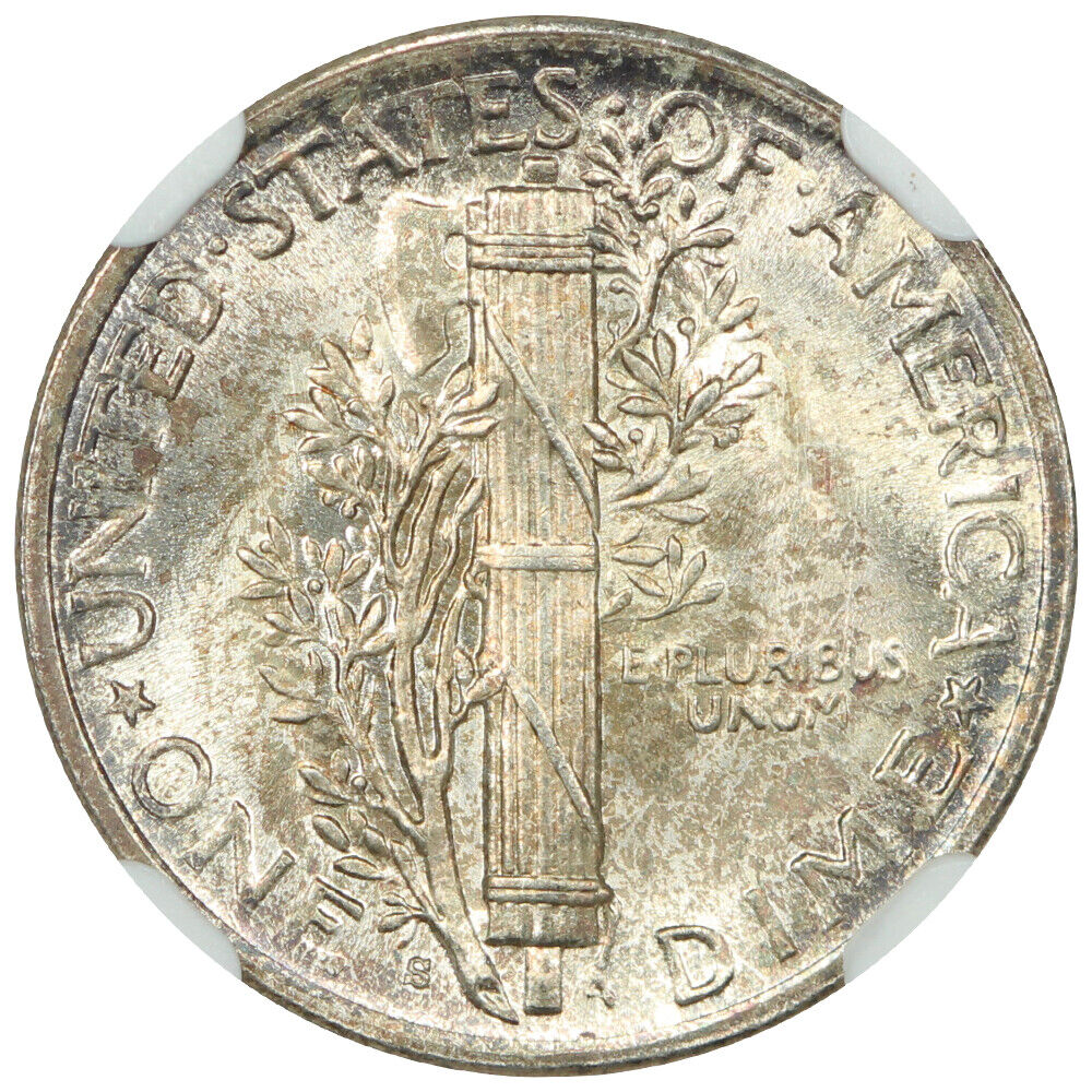 1945-S 10C NGC MS67 (Micro S) - Mercury Dime