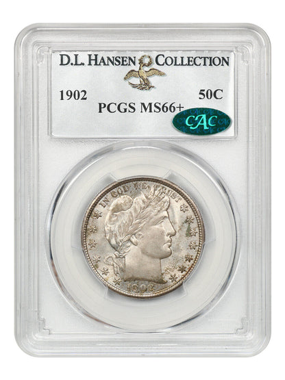 1902 50c PCGS/CAC MS66+ ex: D.L. Hansen