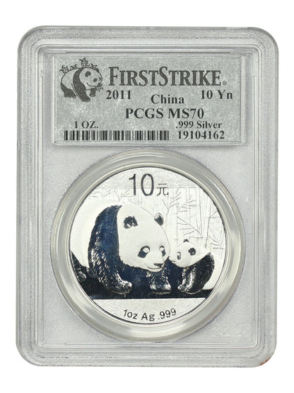 China: 2011 10Yn Silver Panda PCGS MS70 (First Strike) - Other