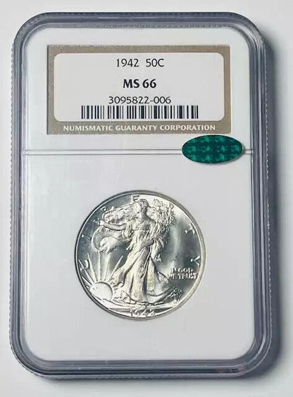 1942 Walking Liberty Half Dollar NGC MS-66 CAC