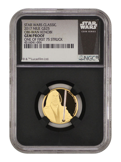 Niue: 2017 Star Wars Obi-Wan Kenobi G$25 NGC Gem Proof (One of First 75 Struck)