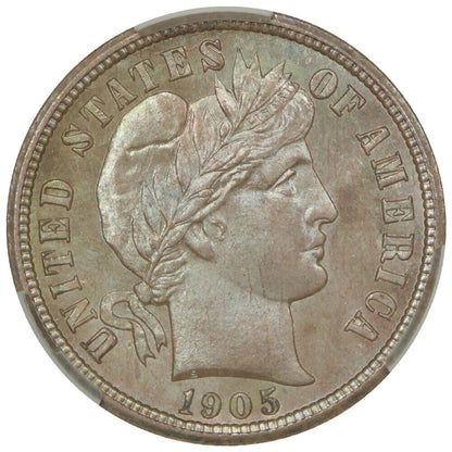 1905-O 10C CACG MS66+ ex: D.L. Hansen - Barber Dime