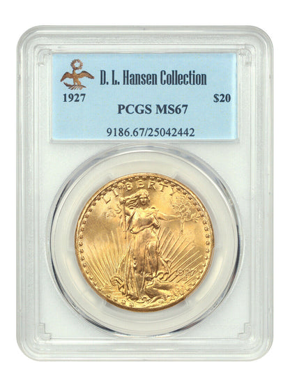 1927 $20 PCGS MS67 ex: D.L. Hansen