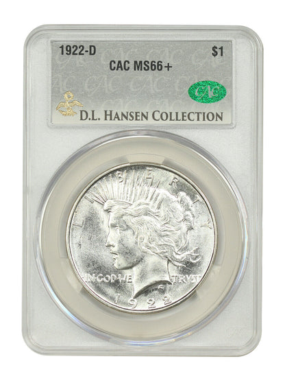 1922-D $1 CACG MS66+ ex: D.L. Hansen - Peace Dollar