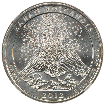 2012-P 25C Hawaii Volcanoes NP NGC MS68 - Type 1 - Clad
