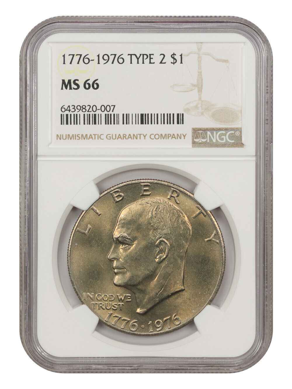 1976 $1 NGC MS66 (Type 2)