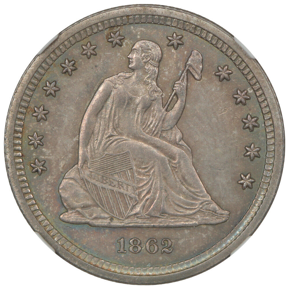 1862 25C NGC MS64 - Liberty Seated Quarter