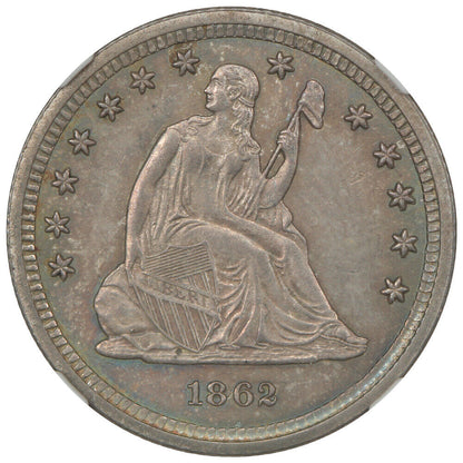 1862 25C NGC MS64 - Liberty Seated Quarter