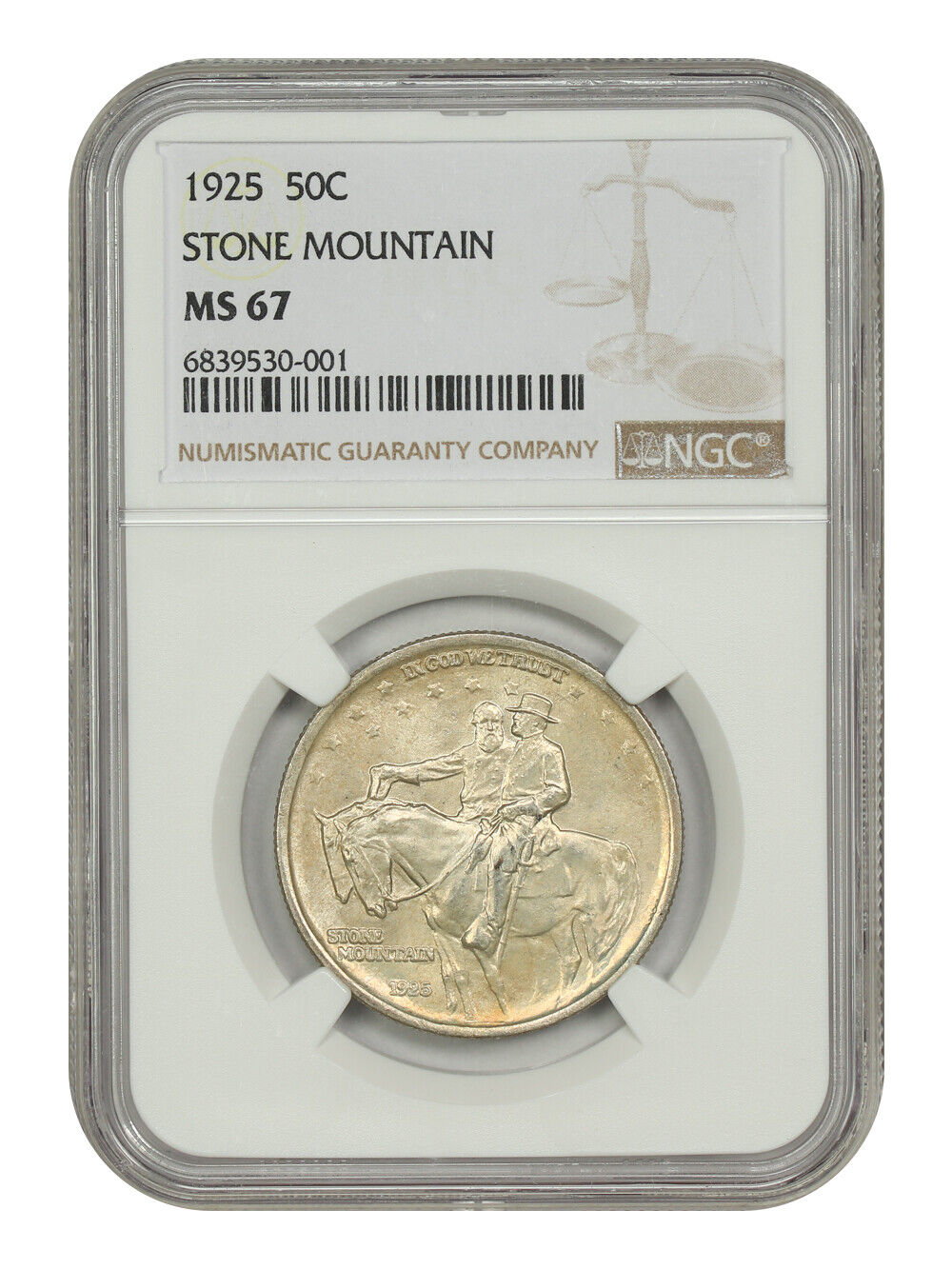 1925 50C Stone Mountain NGC MS67 - Classic Silver Commemorative