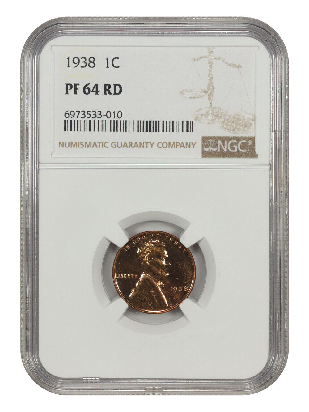 1938 1C NGC PR64RD - Lincoln Cent (Wheat Reverse) - Popular Proof Issue