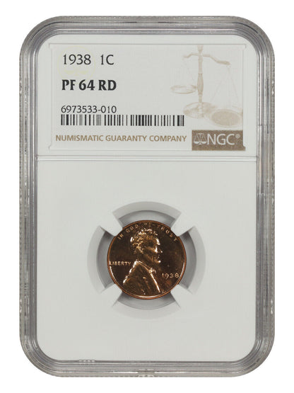 1938 1C NGC PR64RD - Lincoln Cent (Wheat Reverse) - Popular Proof Issue