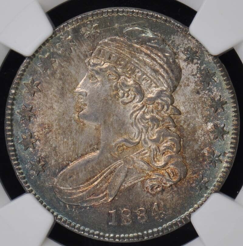 1834 Capped Bust, Lettered Edge 50C NGC MS65