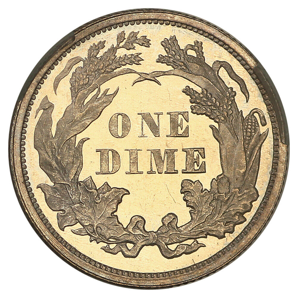 1864 10C CACG PR64+DCAM ex: D.L. Hansen - Liberty Seated Dime