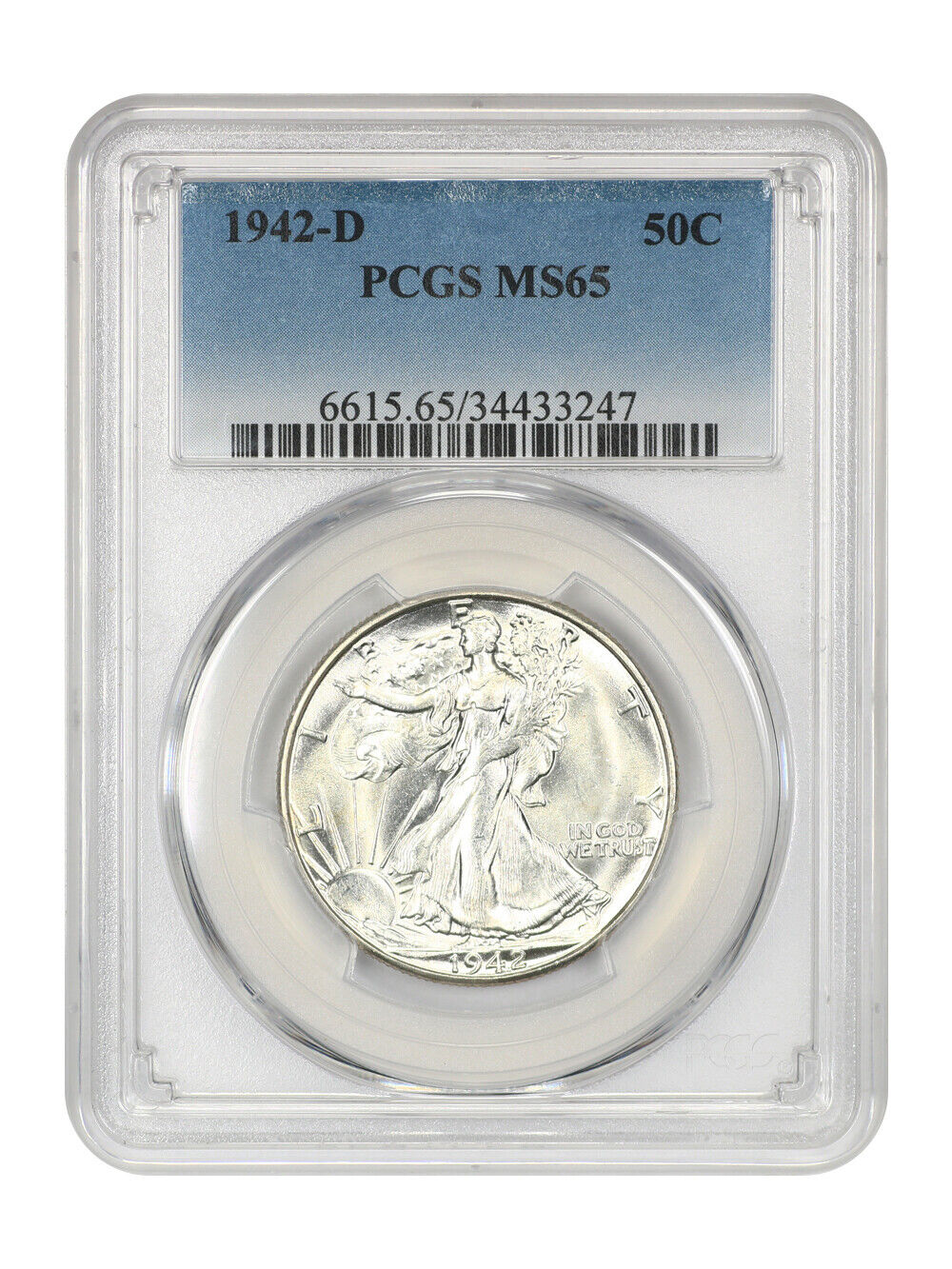 1942-D 50C PCGS MS65